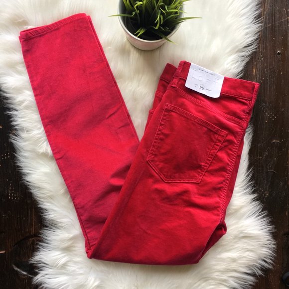 LOFT Magenta Kiss Velvet Skinny Pants 8 29 NWT NEW - Picture 7 of 8